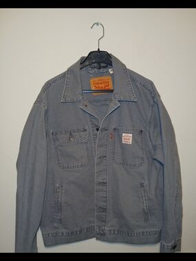 Levi's Trucker Jacket Mens Medium Chore Gray Sunrise Workwear Retro Vtg Style